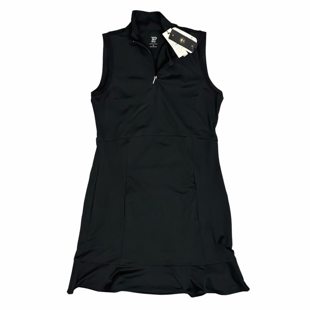 EP New York Golf Dress Sleeveless Tennis Dress Collar Dress Black Size S